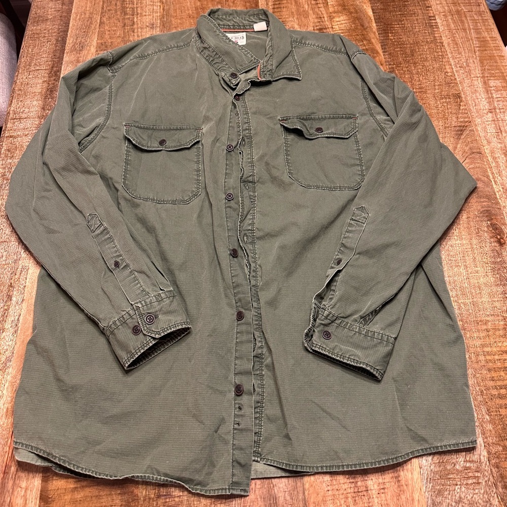RedHead Olive Green Military Field Button-Front Jacket